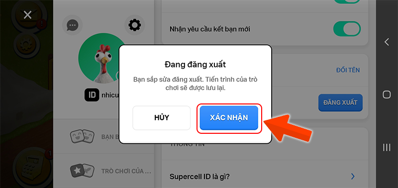 Xác nhận đăng xuất